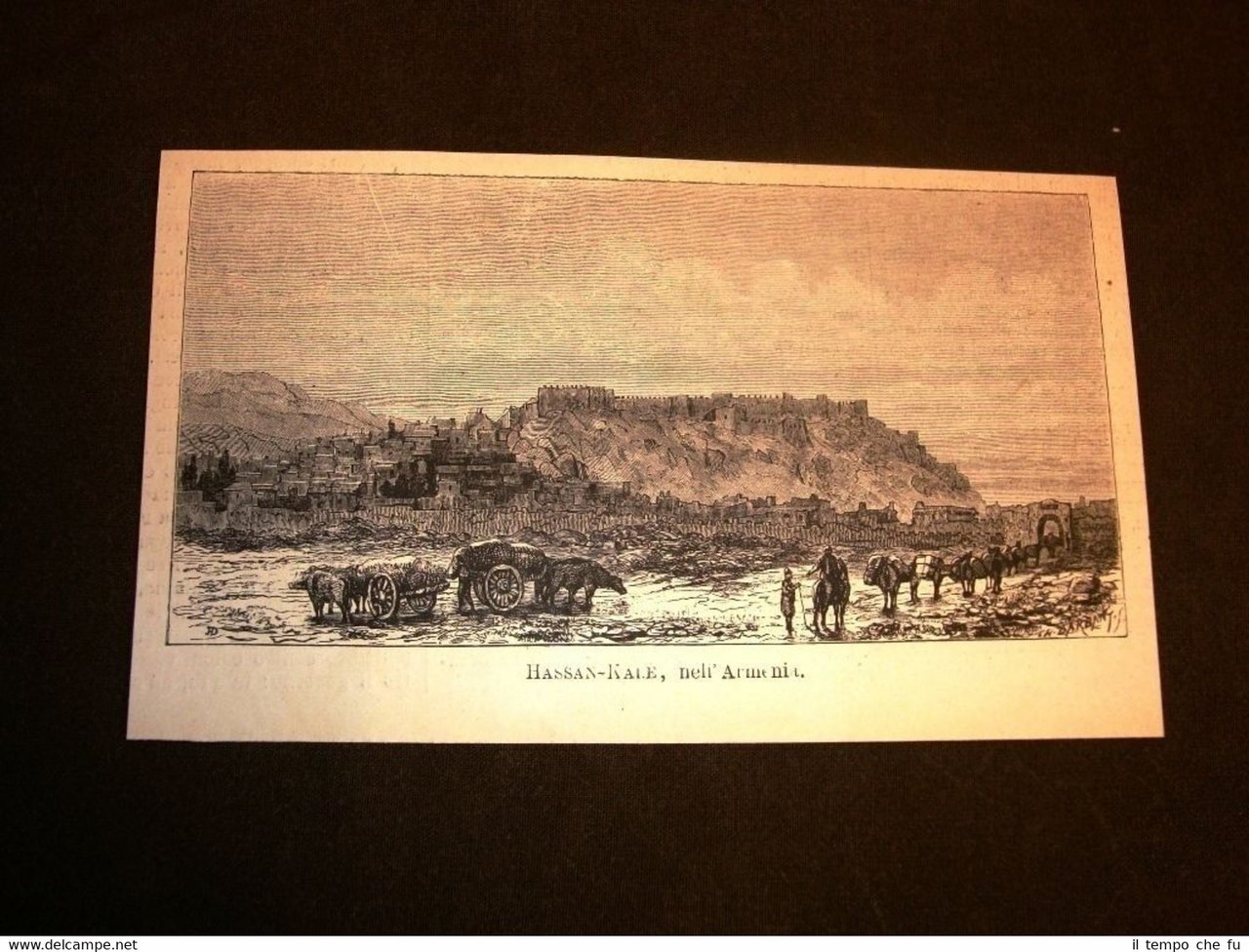 Rarissima veduta di Hassan Kale nel 1877 Armenia - Turchia