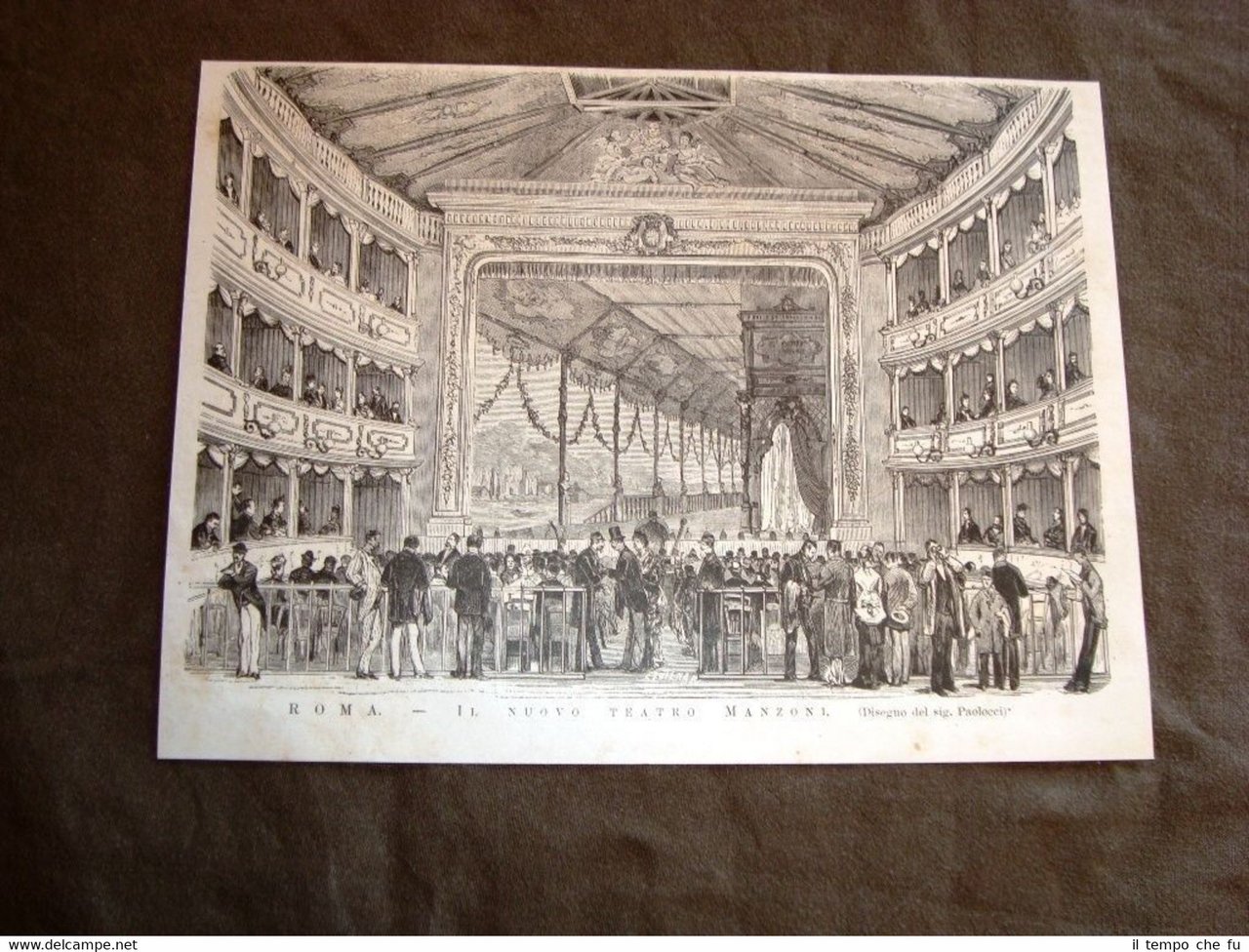 Rarissima veduta di Roma nel 1876 Il nuovo Teatro Manzoni | Immagine principale
