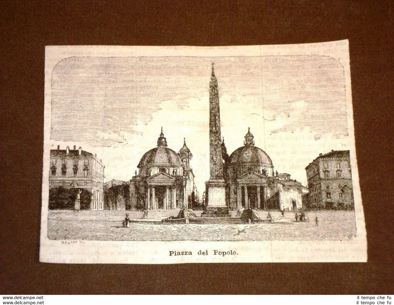 Rarissima veduta di Roma nel 1878 La Piazza del Popolo