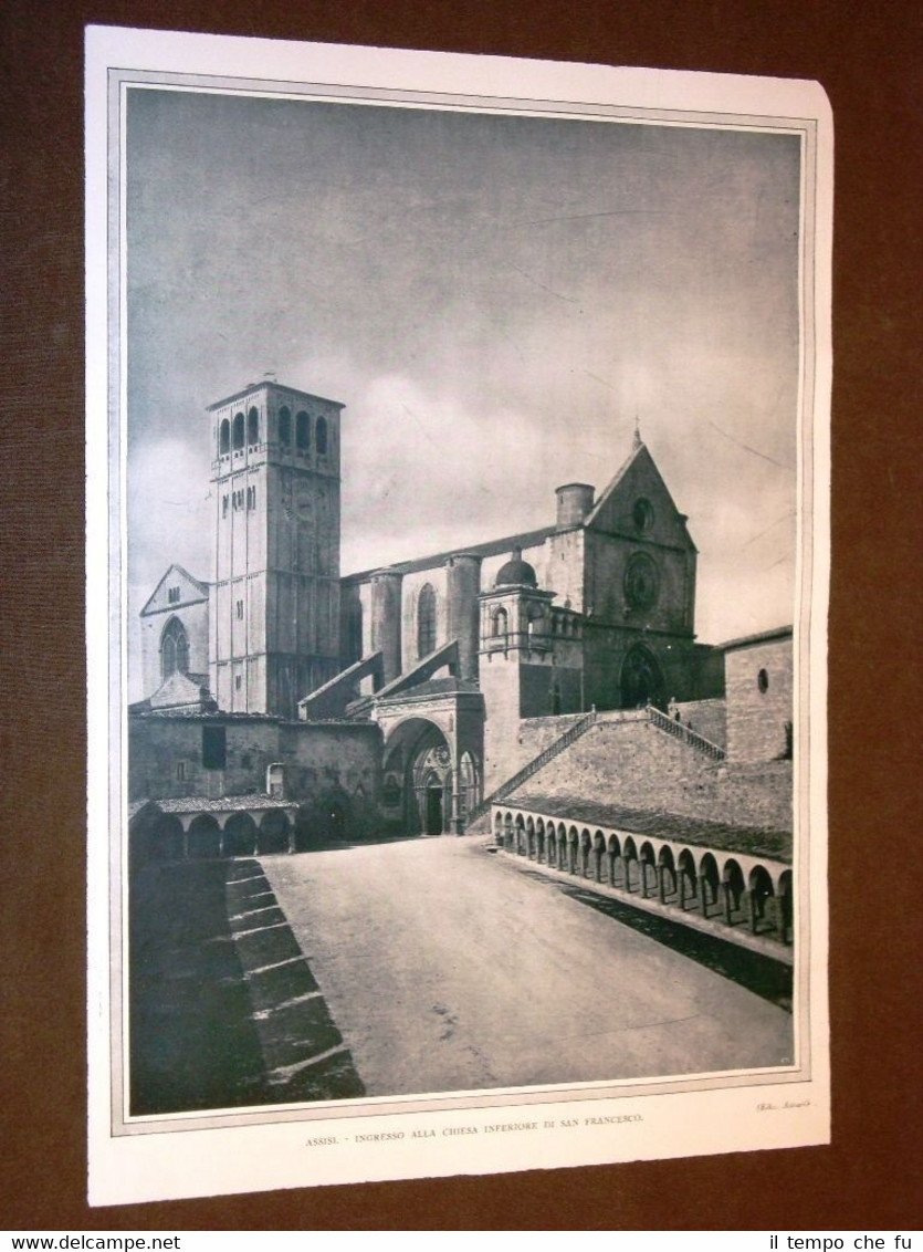 Rarissime vedute d'Assisi nel 1930 Ingresso Chiesa San Francesco e …