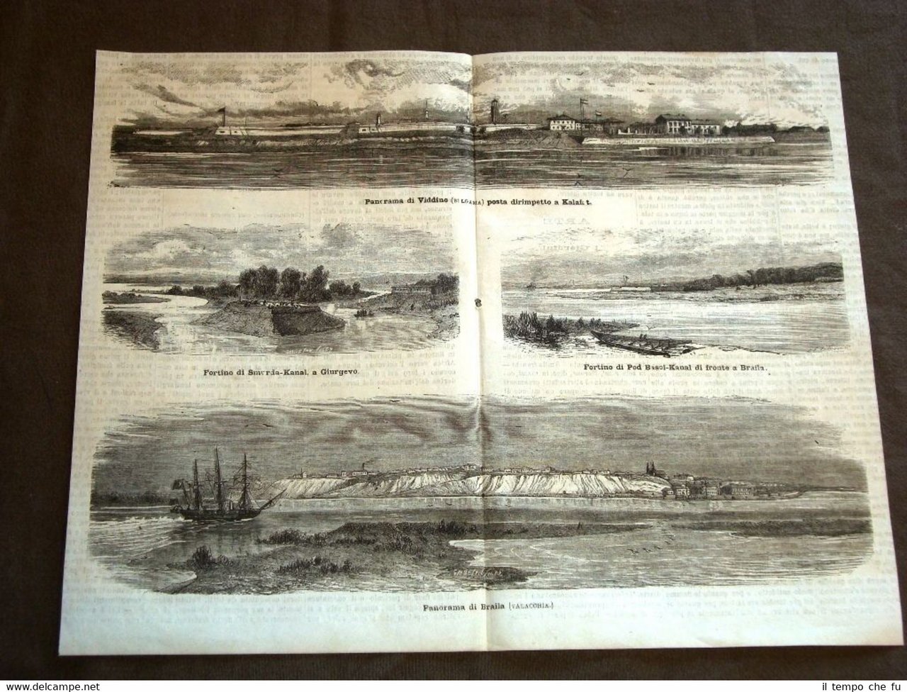 Rarissime vedute del 1877 Viddino, Fortino di Smurda - Kanal …
