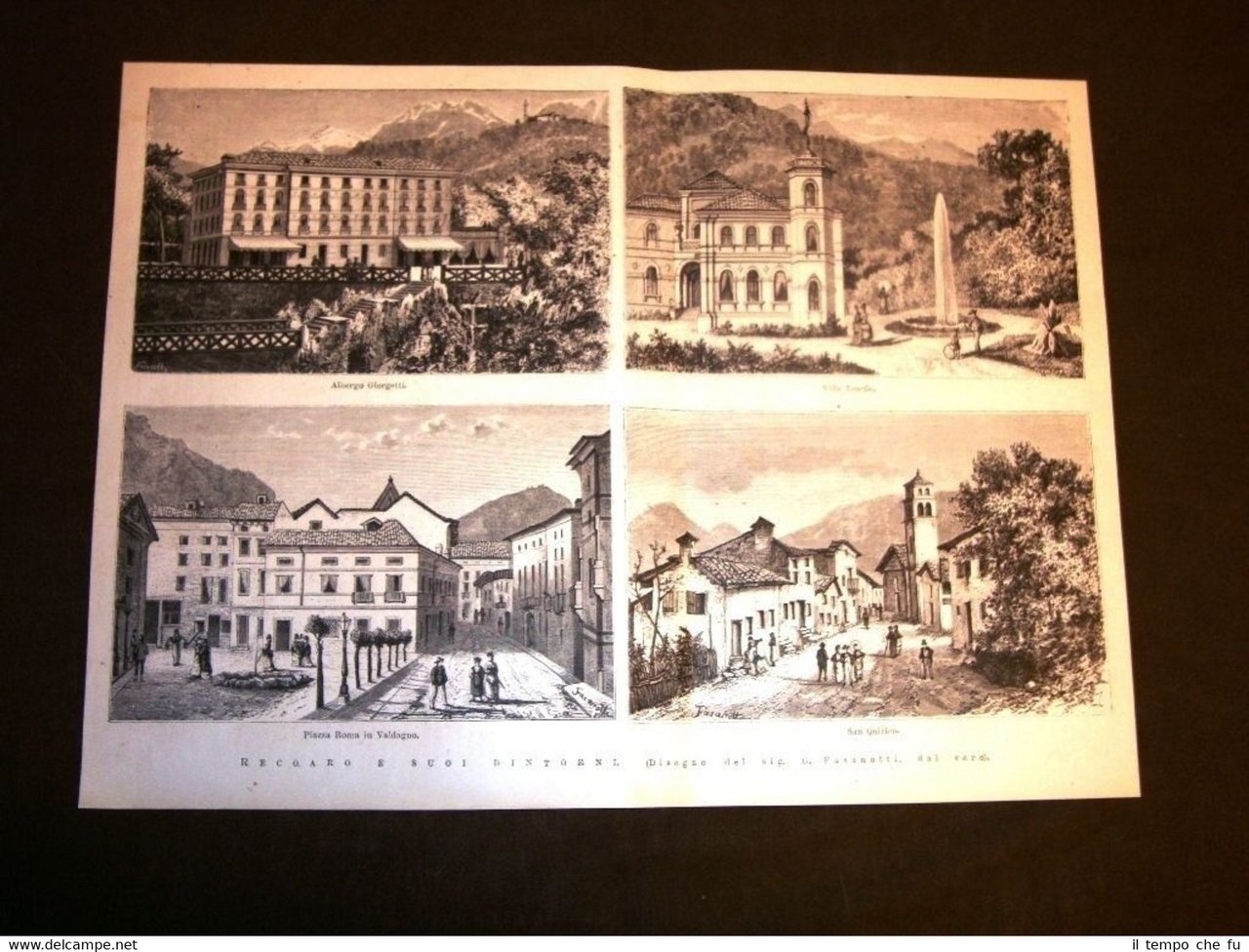 Rarissime vedute di Recoaro nel 1877 Albergo Giorgietti Tonello Valdagno …