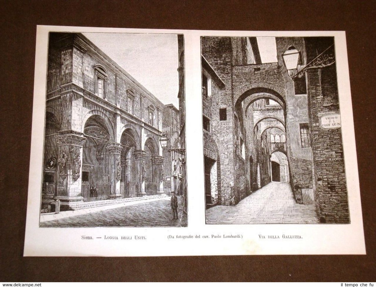 Rarissime vedute di Siena del 1887 Loggia degli Uniti e … | Immagine principale