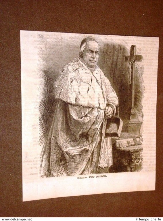 Rarissimo ritratto di Papa Pio IX o Giovanni Maria Mastai …