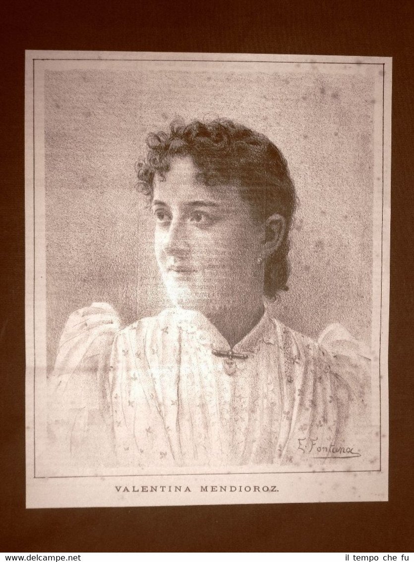 Raro ritratto del Soprano Valentina Mendioroz del 1891 Teatro | Immagine principale