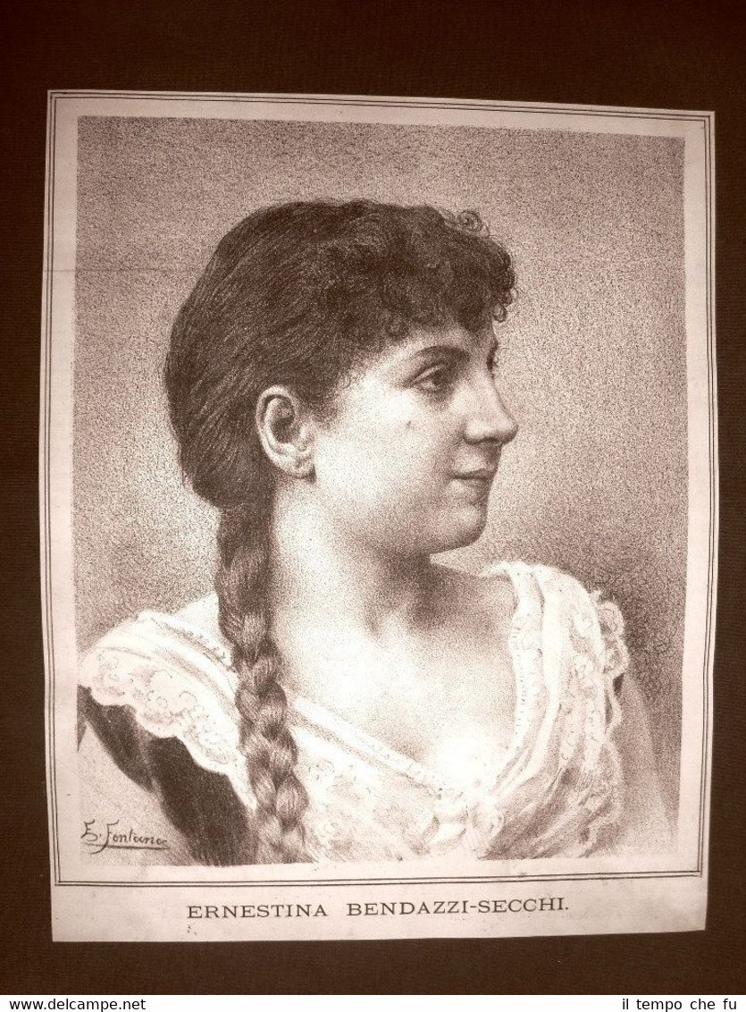 Raro ritratto di Ernestina Bendazzi Secchi nel 1886 Soprano