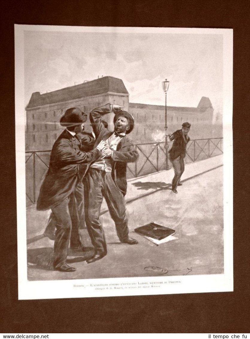 Rennes nel 1899 Processo affaire Dreyfus Attentato all'Avvocato Labori difesa