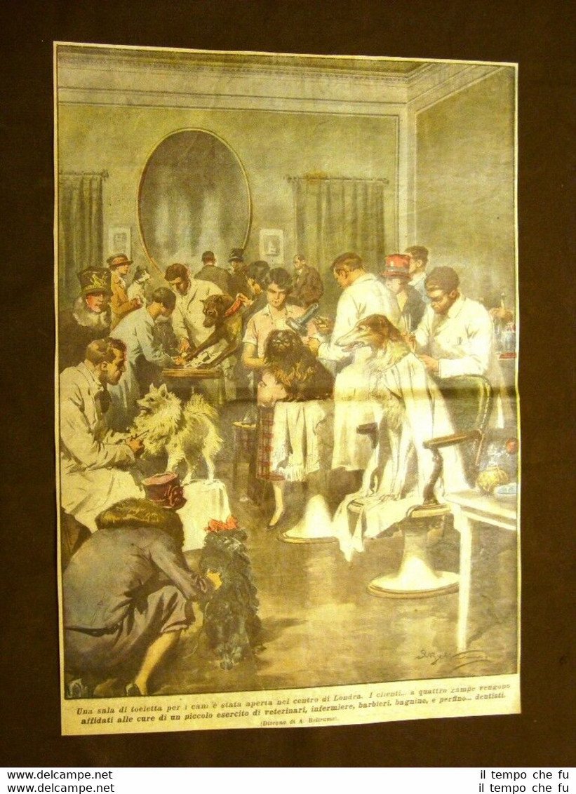 Retrocopertina Domenica del Corriere del 1927 Londra La toeletta per …