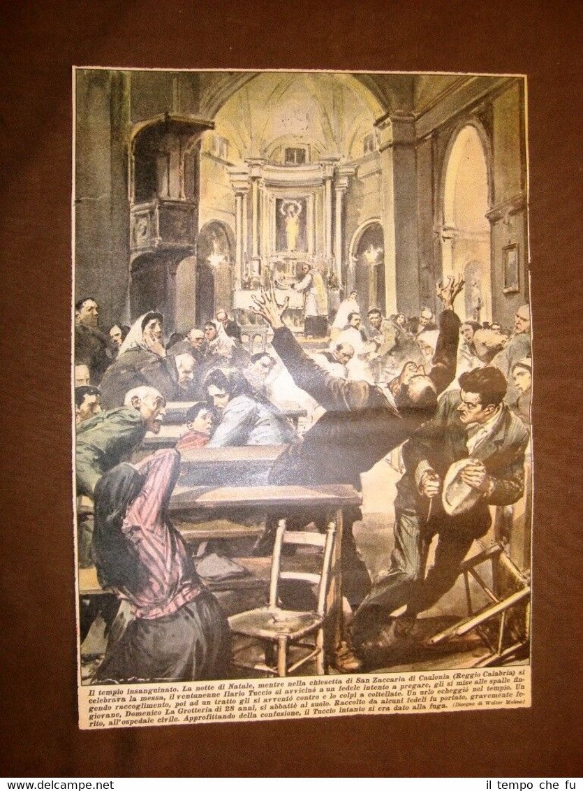 Retrocopertina Domenica del Corriere del 1956 San Zaccaria di Caulonia …