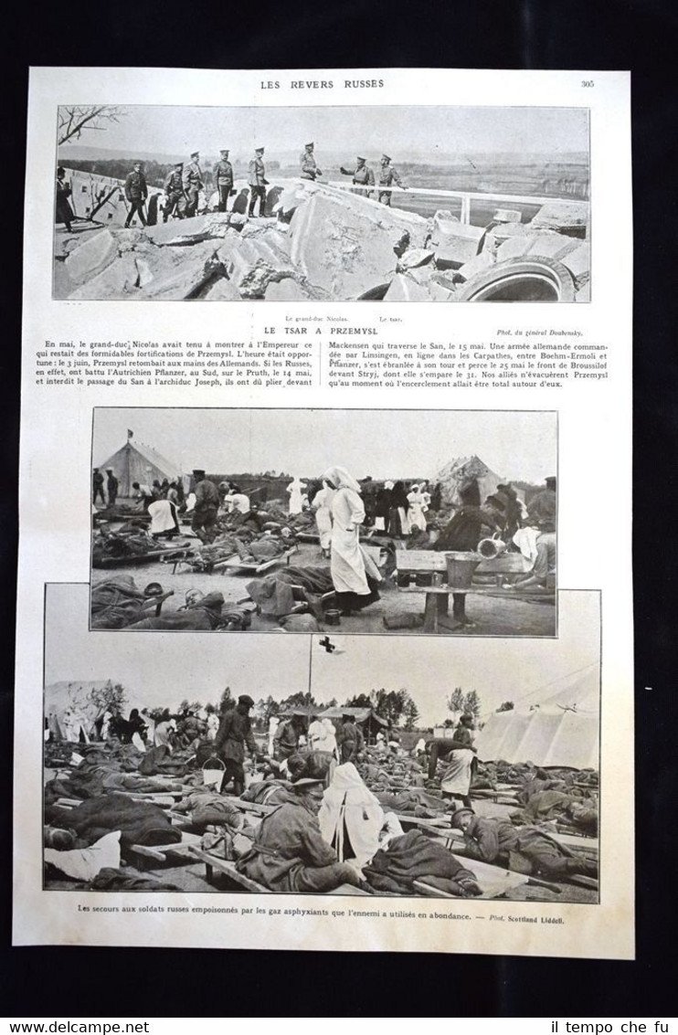 Revers russes, Le tsar Nicolas II à Przemysl WW1 Guerra …