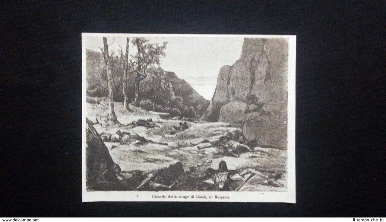 Ricordo della strage di Batak, in Bulgaria Incisione del 1876