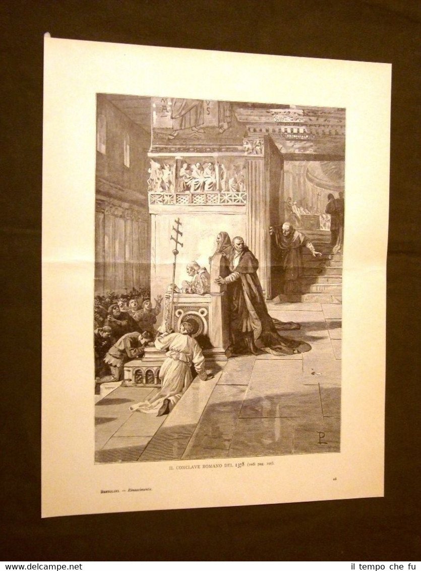 Rinascimento d'Italia Roma Il Conclave del 1378 Incisione di L. …