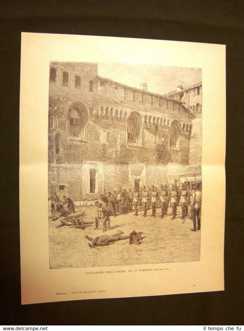 Risorgimento d'Italia Milano Fucilazione degli insorti Incisione di Matania | Immagine principale