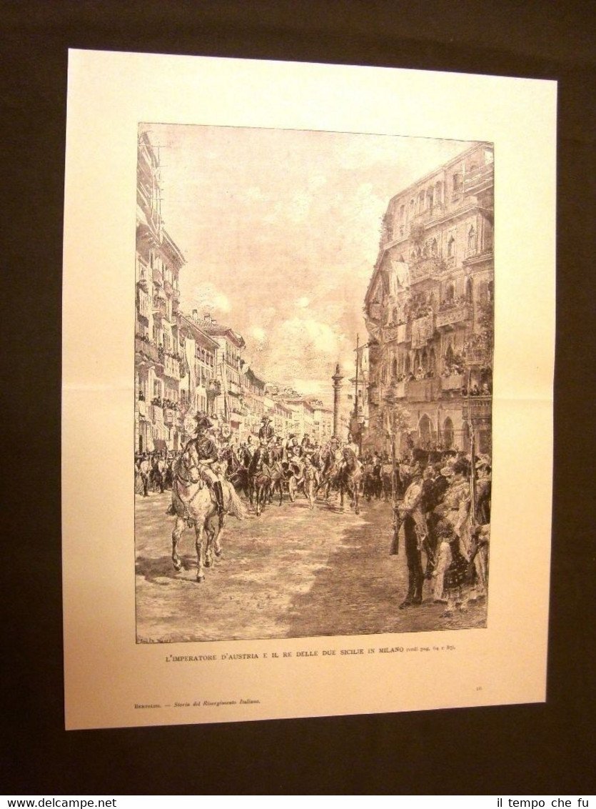 Risorgimento d'Italia Milano Re Ferdinando I di Borbone Incisione di … | Immagine principale