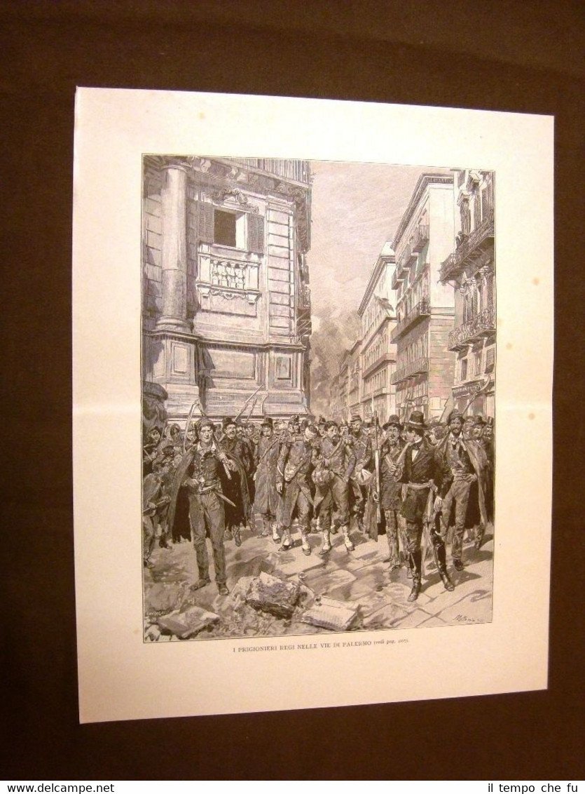 Risorgimento d'Italia Palermo Prigionieri Regi per le vie Incisione di … | Immagine principale