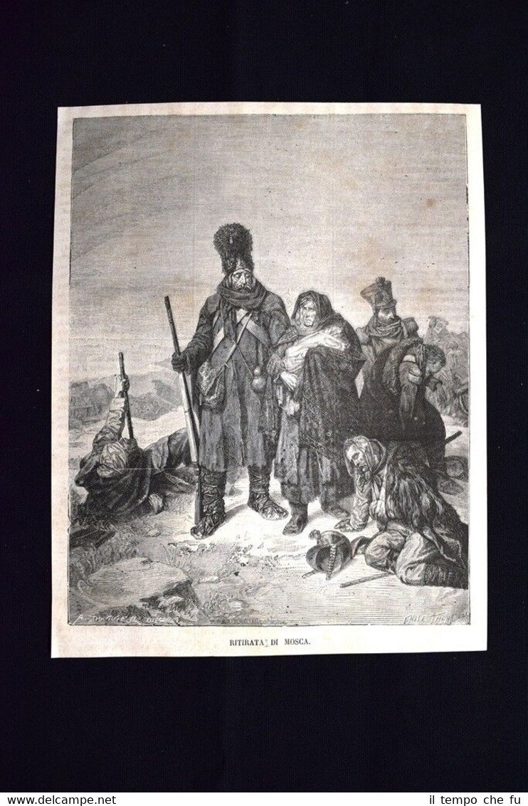 Ritirata di Mosca Incisione del 1870