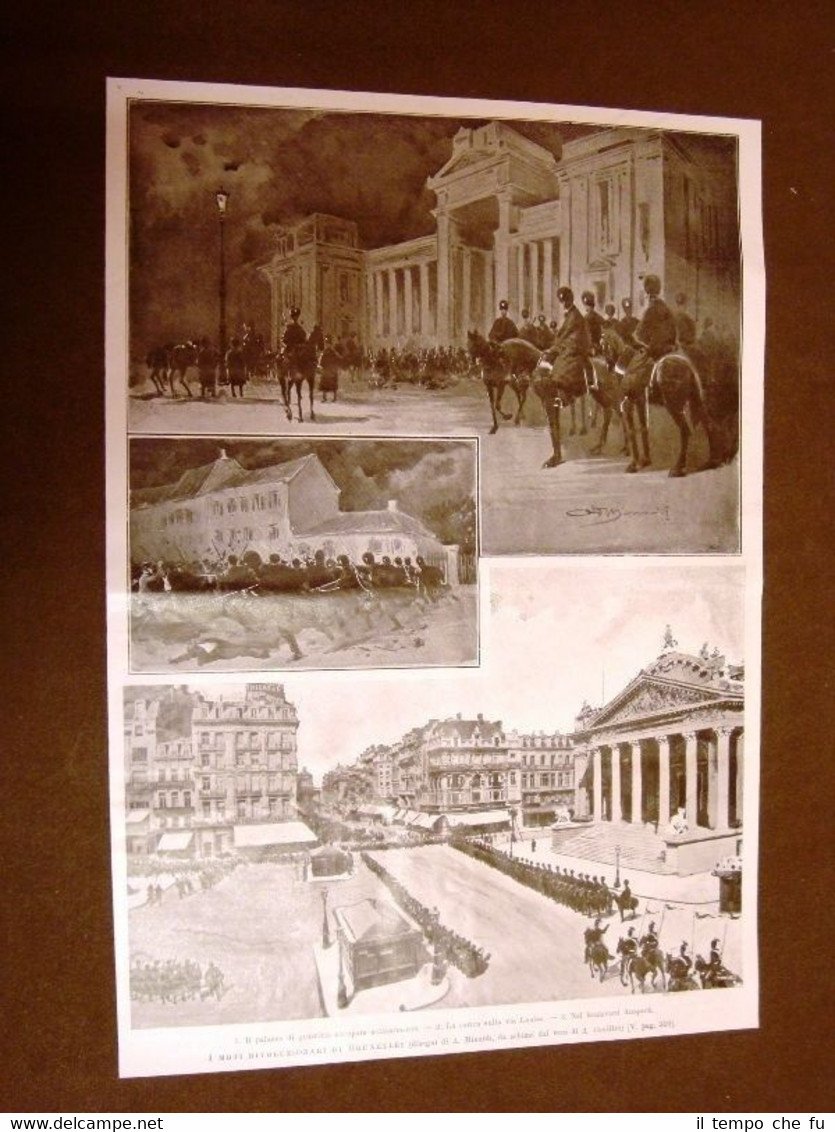 Rivoluzione in Belgio nel 1902 Bruxelles Via Louise Anspach + … | Immagine principale