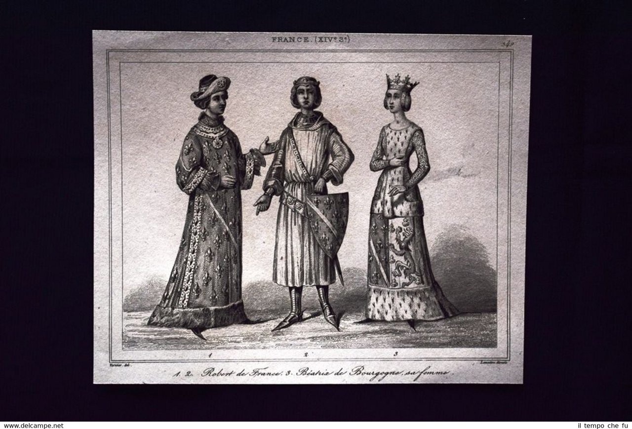 Robert de France, Beatrix de Bourgogne Incisione del 1850 L'Univers …