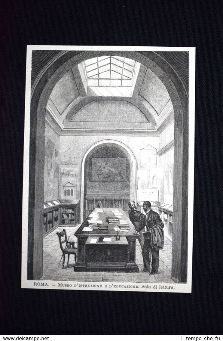 Roma - Museo d'istruzione e d'educazione. Sala di lettura Incisione …