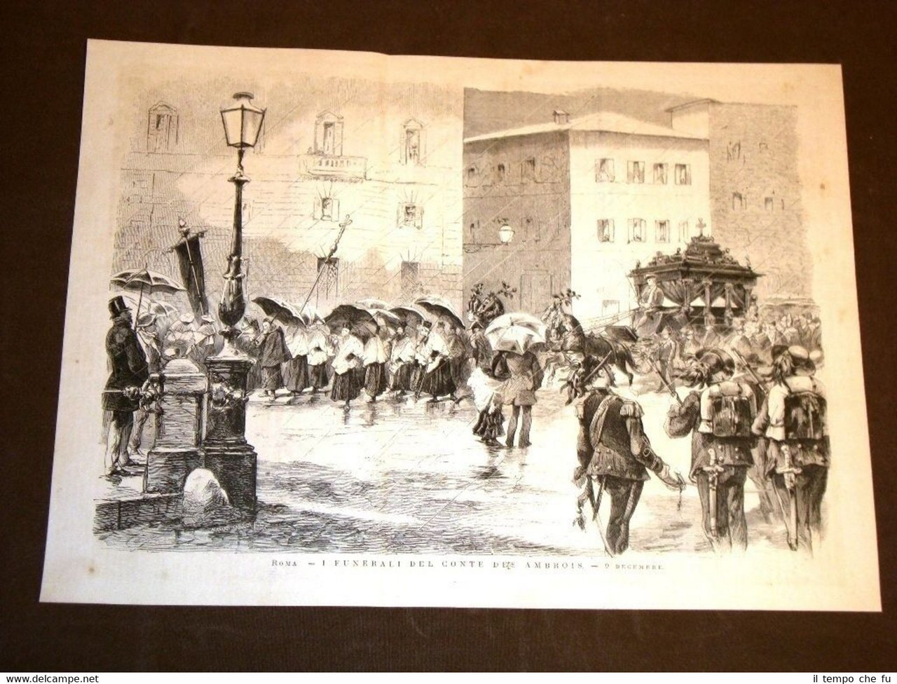 Roma 1874 Funerale del Presidente Senato Francesco Luigi Des Ambrois …