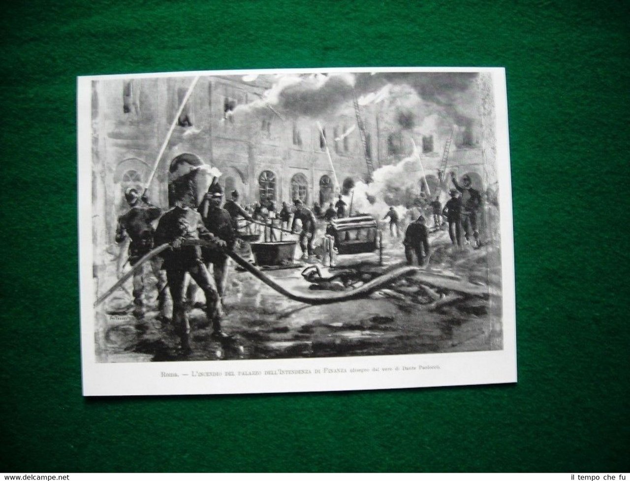 Roma 1897 - Incendio del Palazzo dell'Intendenza di Finanza
