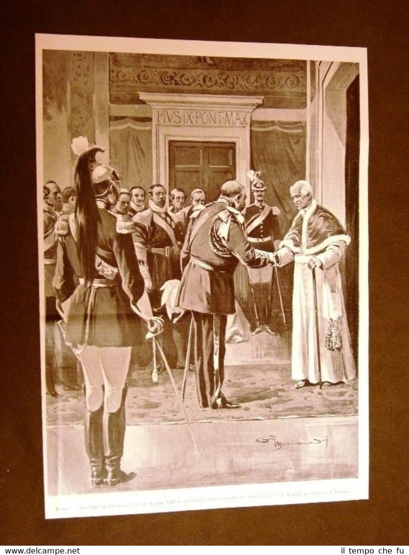 Roma 1903 Re Edoardo VII d'Inghilterra e Papa Leone XIII …