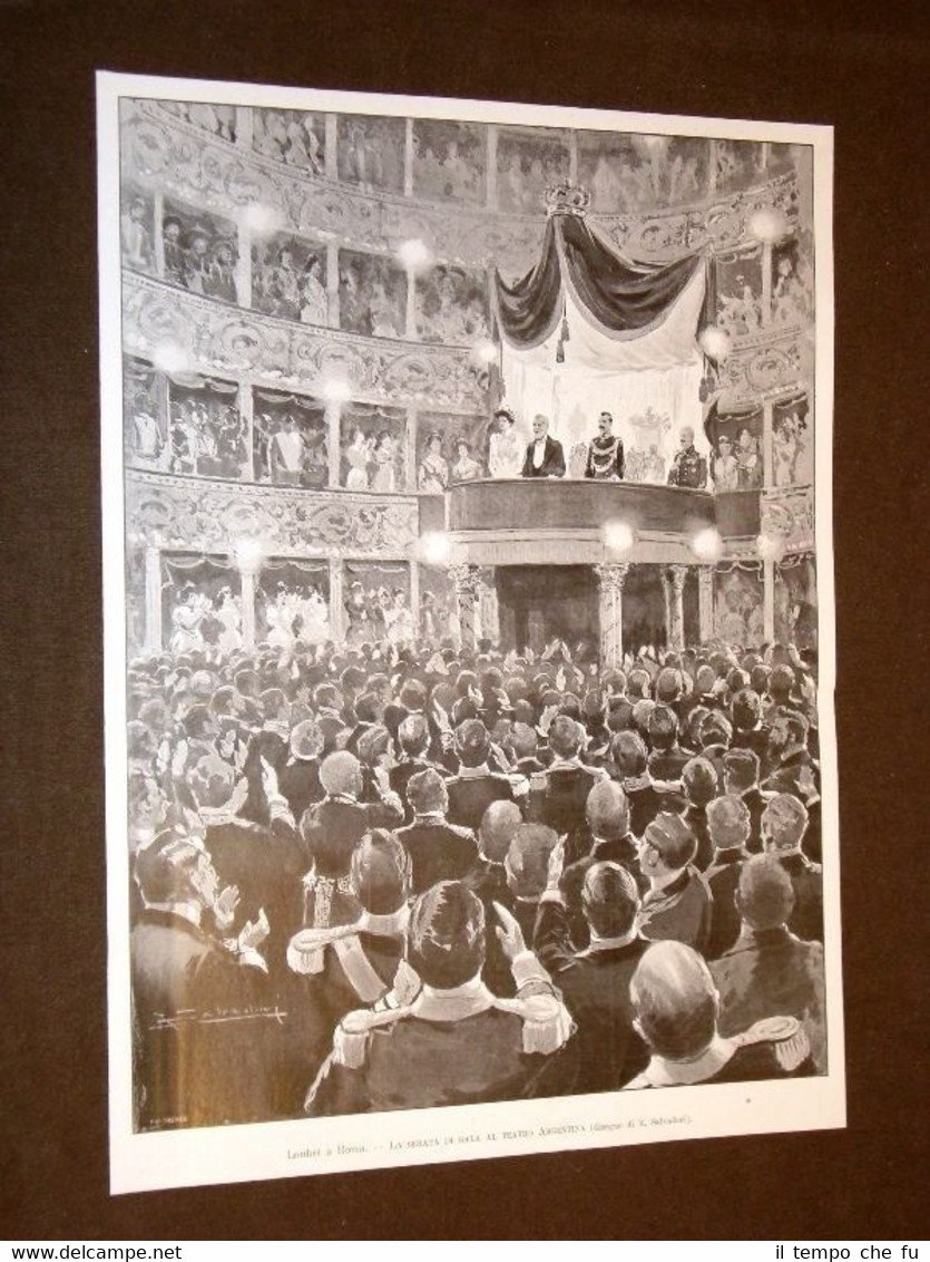 Roma 1904 Visita del Presidente di Francia Loubet Teatro Argentina …