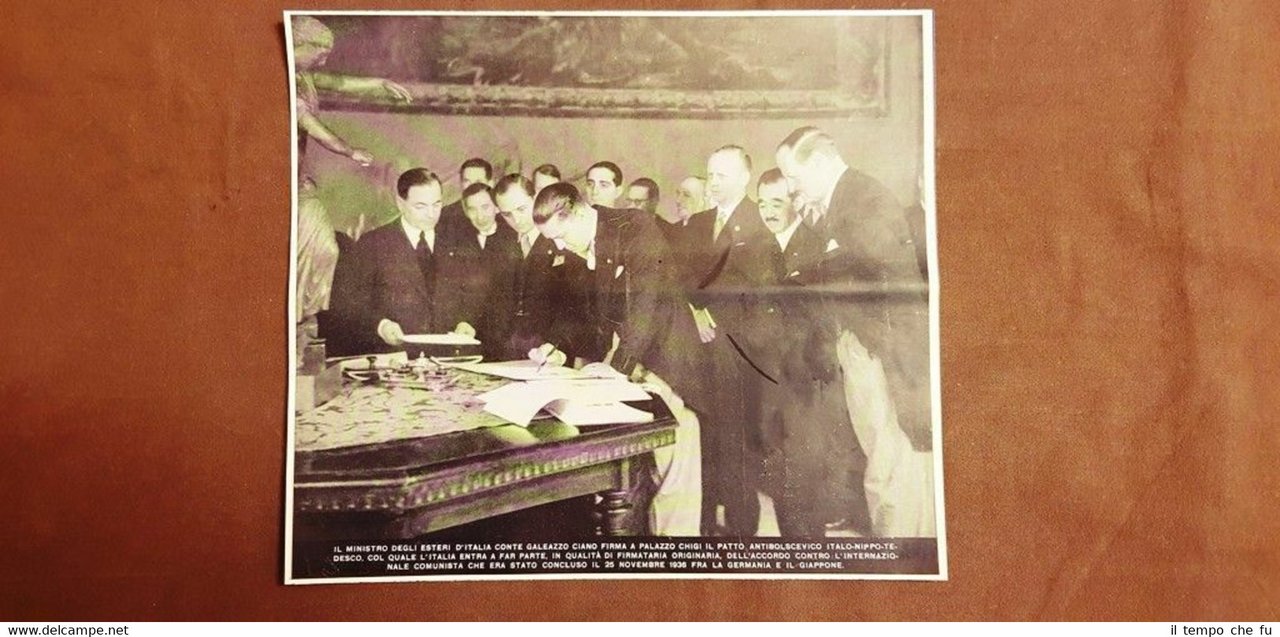 Roma 1937 Palazzo Chigi Ciano firma il Patto antibolscevico Comunismo …