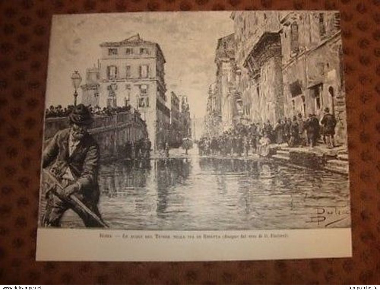 Roma Esondazione Allagamento del Tevere in Via Ripetta