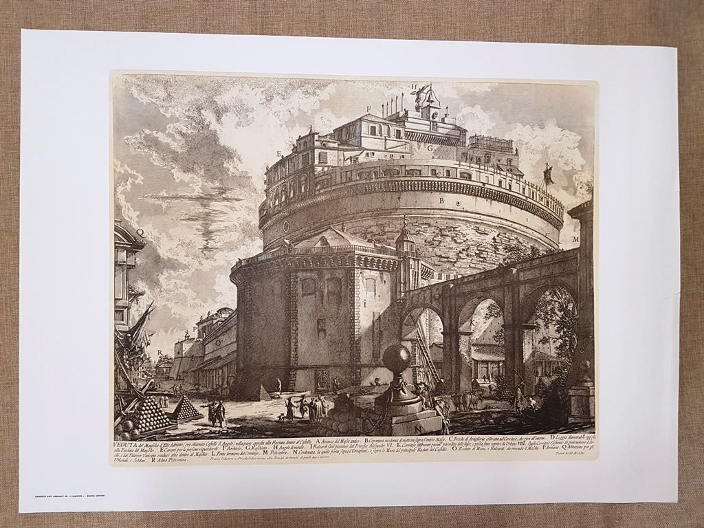 Roma Mausoleo d'Elio Adriano o Castel S.Angelo Litografia Piranesi Cm …