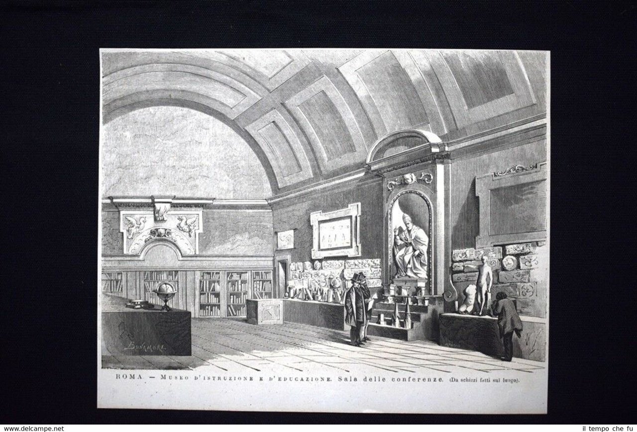 Roma-Museo d'istruzione e d'educazione.Sala delle conferenze Incisione del 1876 | Immagine principale