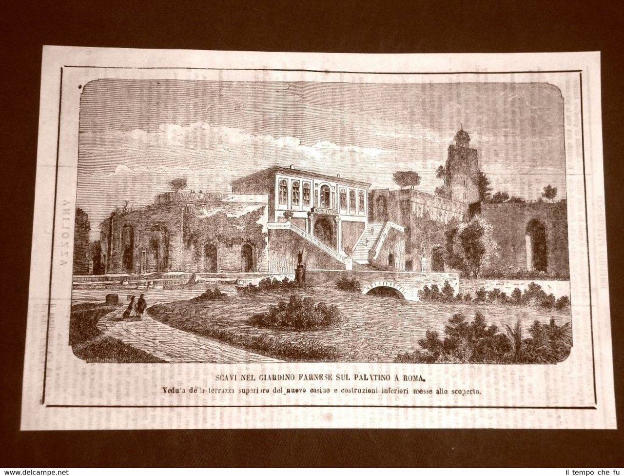 Roma nel 1865 Gli scavi nel Giardino Farnese sul Palatino … | Immagine principale