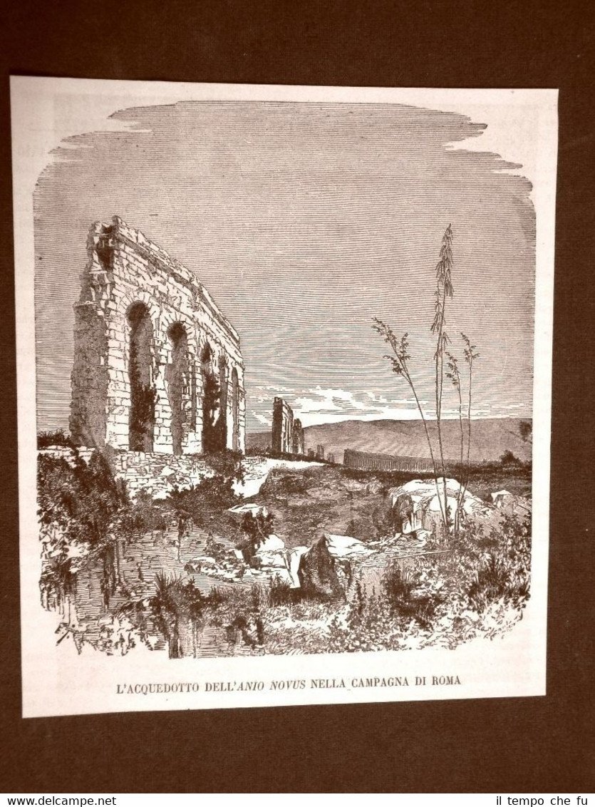 Roma nel 1865 L'acquedotto dell'Anio Novus nella campagna romana Lazio