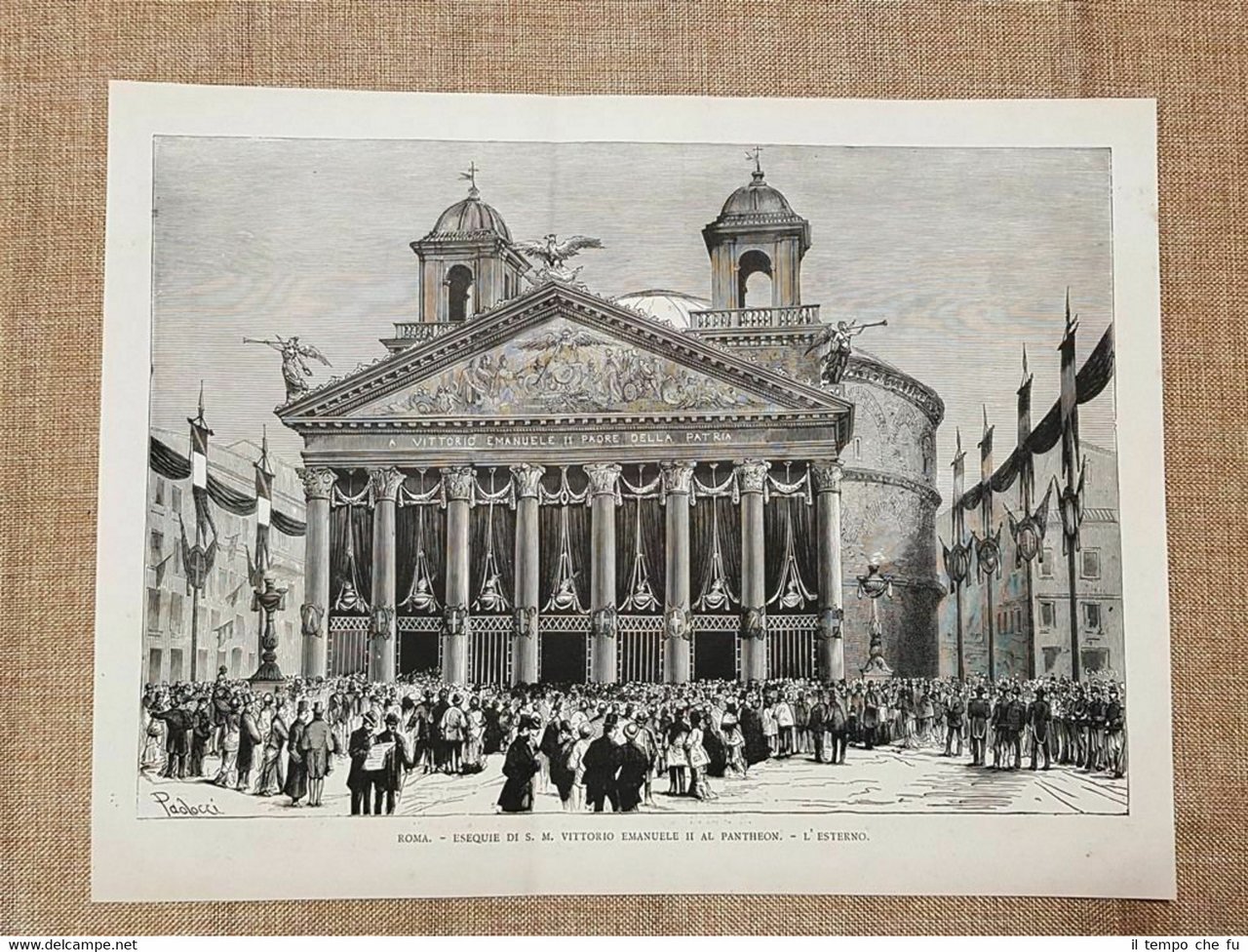 Roma nel 1878 Pantheon Esequie per la morte di Re …