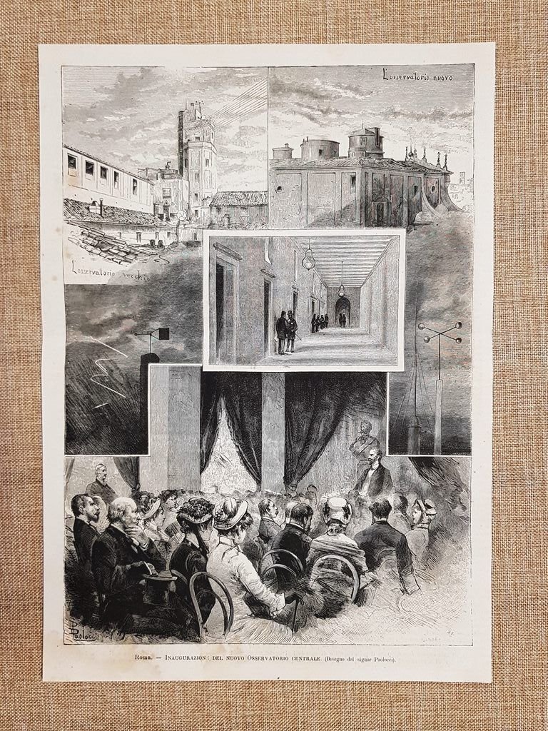 Roma nel 1880 Inaugurazione del nuovo Osservatorio centrale Disegno di …