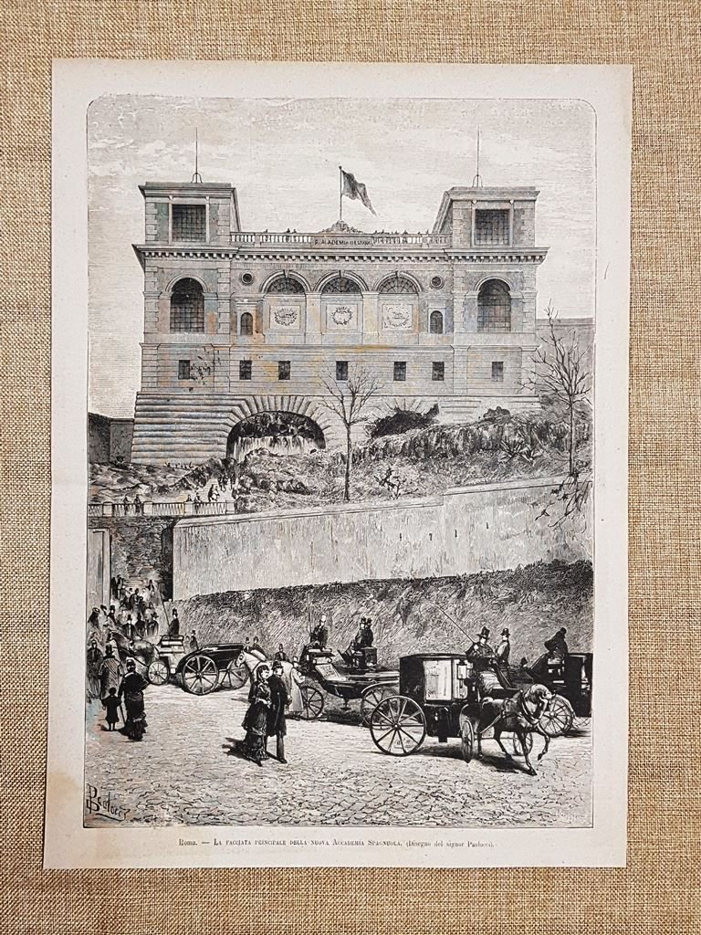Roma nel 1881 La facciata principale della nuova Accademia Spagnola …