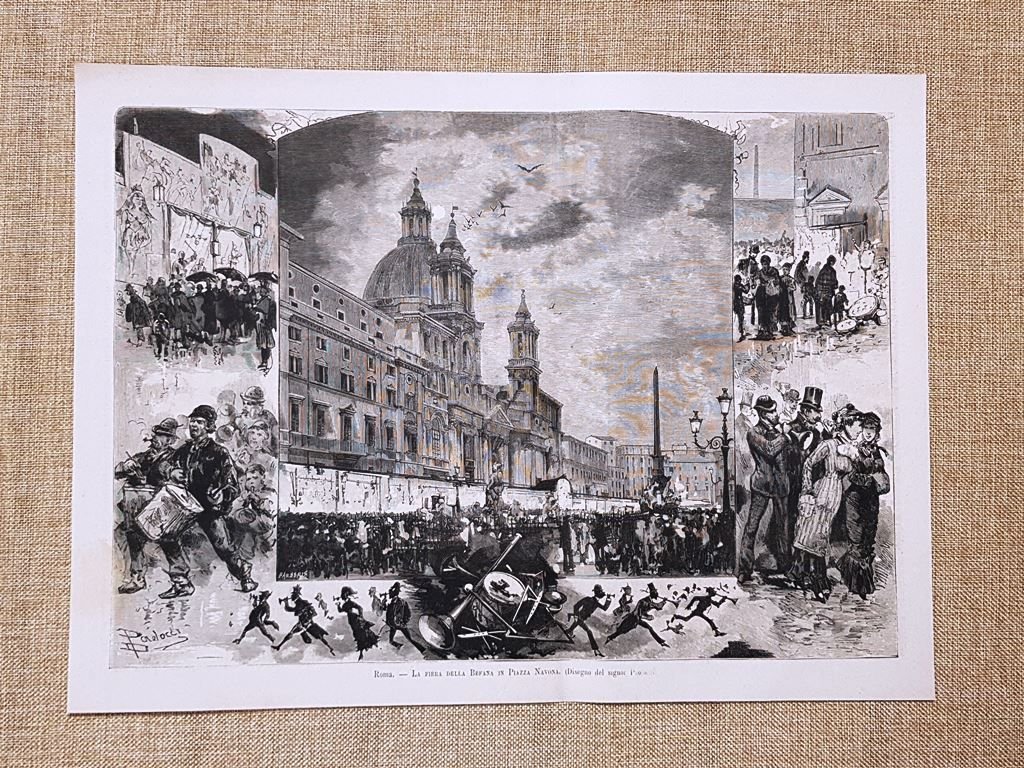 Roma nel 1881 La fiera della Befana in Piazza Navona