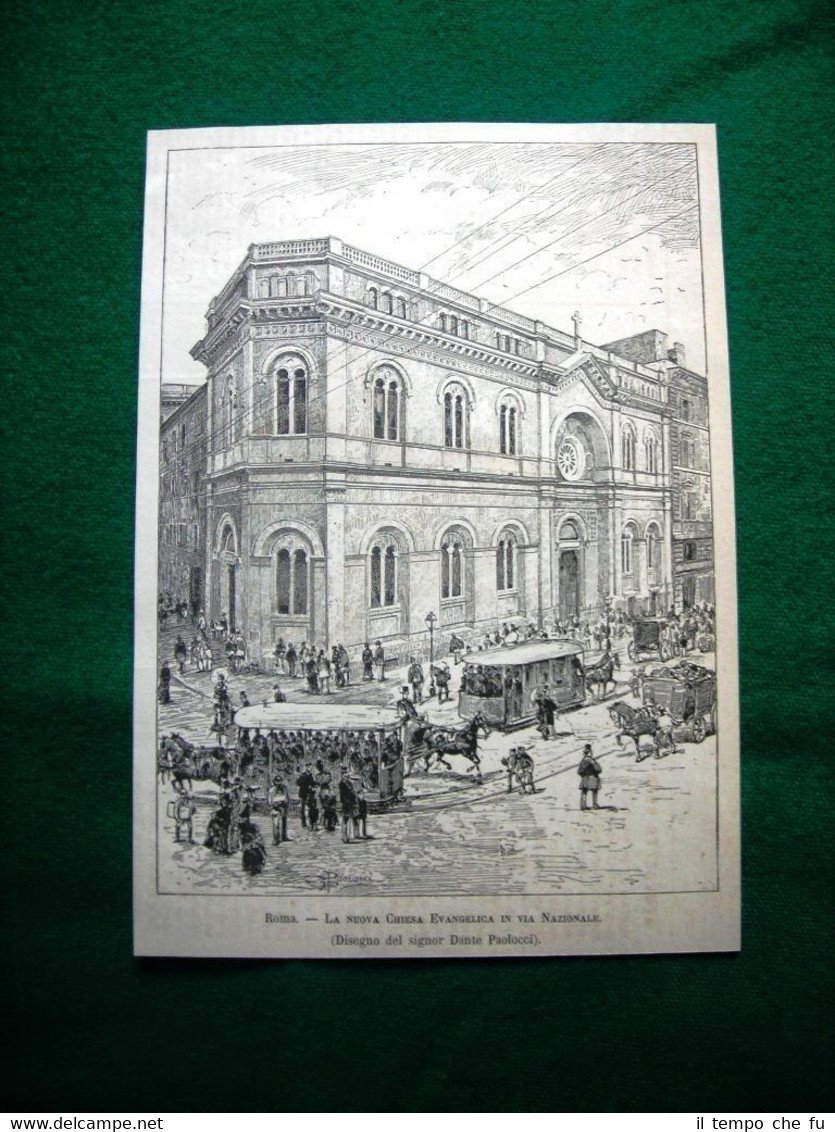 Roma nel 1884 - La nuova Chiesa Evangelica in via …