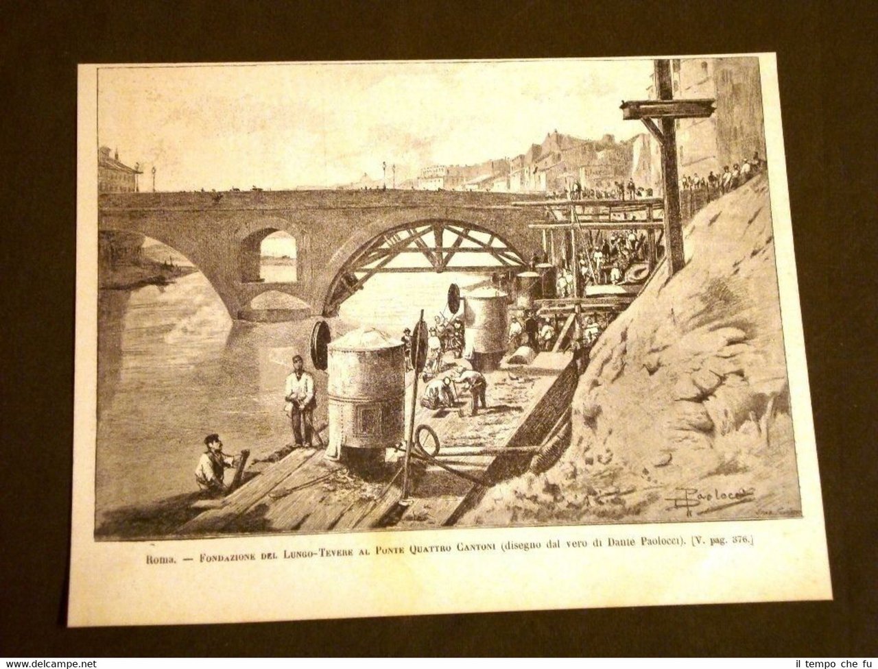 Roma nel 1886 Fondazione del Lungo - Tevere al Ponte …