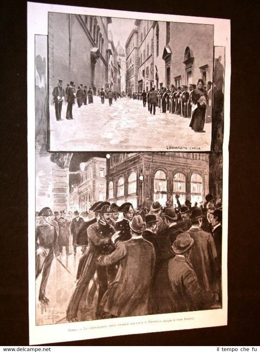Roma nel 1903 Dimostrazioni studenti Fatti di Innsbruck + Prof. …