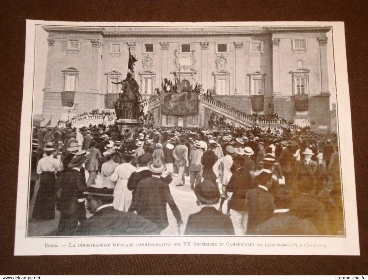 Roma nel 1907 Dimostrazione commemorativa del XX Settembre in Campidoglio