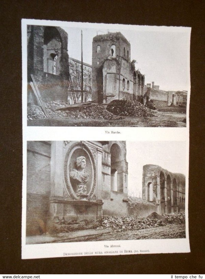 Roma nel 1908 Demolizione delle Mura Onorarie Via Marche e …