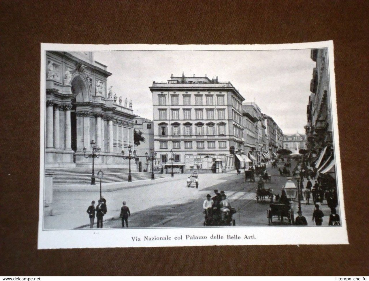 Roma nel 1920 Via Nazionale col Palazzo delle Belle Arti