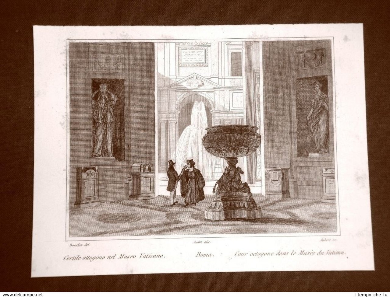Roma Ottagono nel Museo Vaticano Incisione su rame all'acquaforte del …