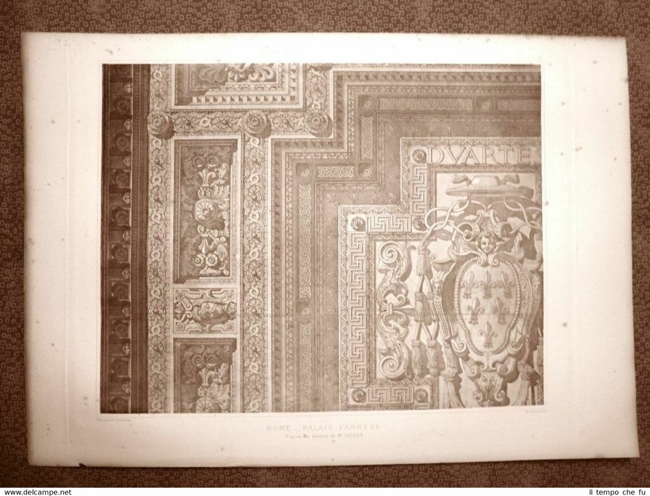 Roma Palazzo Farnese Lazio (3) Incisione del 1897 Lemercier | Immagine principale