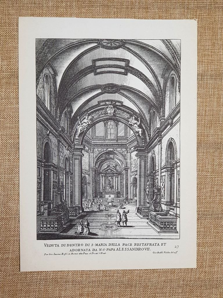Roma Santa Maria o Madonna della Pace Incisione G. Battista …