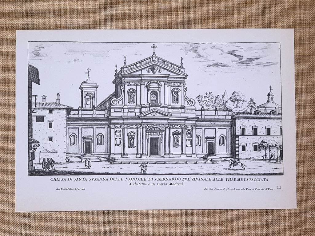 Roma Santa Susanna e San Carlo riscatto Incisione G.Battista Falda …