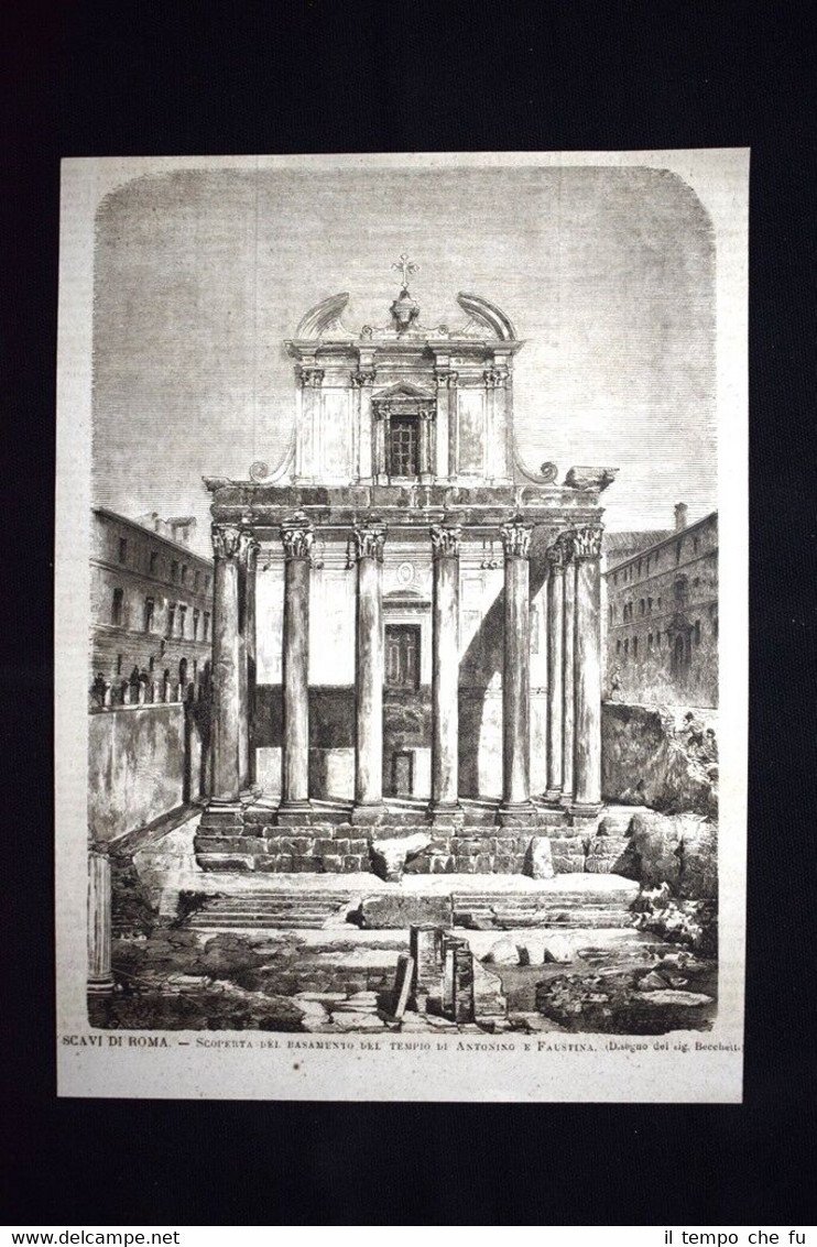 Roma:Scoperta del basamento del tempio di Antonino e Faustina Incisione … | Immagine principale