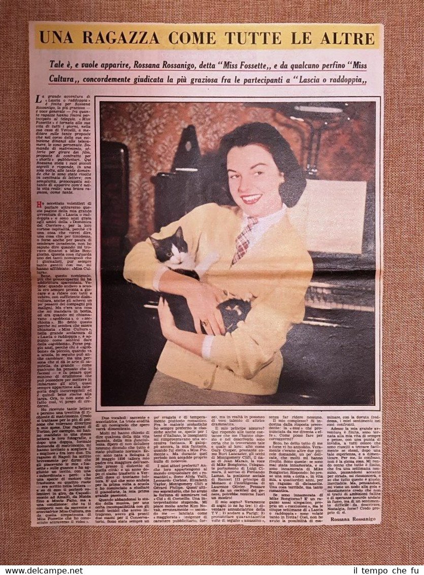 Rossana Rossanigo di Vercelli nel 1957 Ragazza come tutte le …