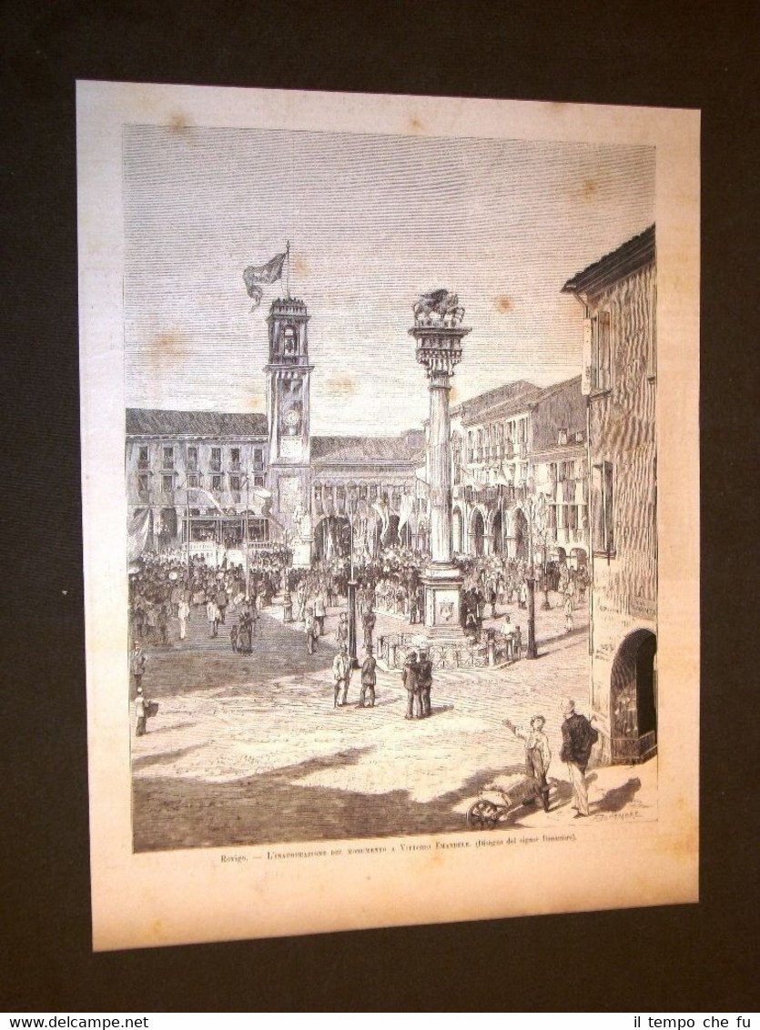 Rovigo nel 1881 Inaugurazione del monumento a Re Vittorio Emanuele